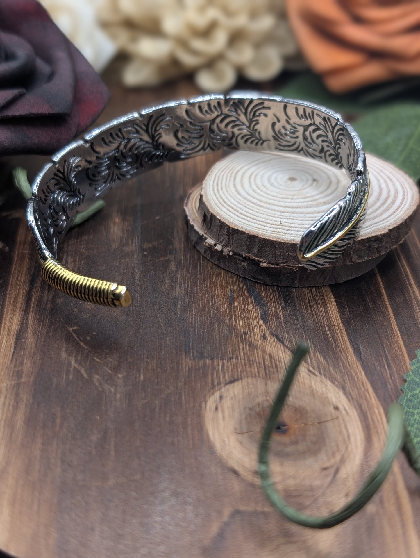 Aged Feather Bangle