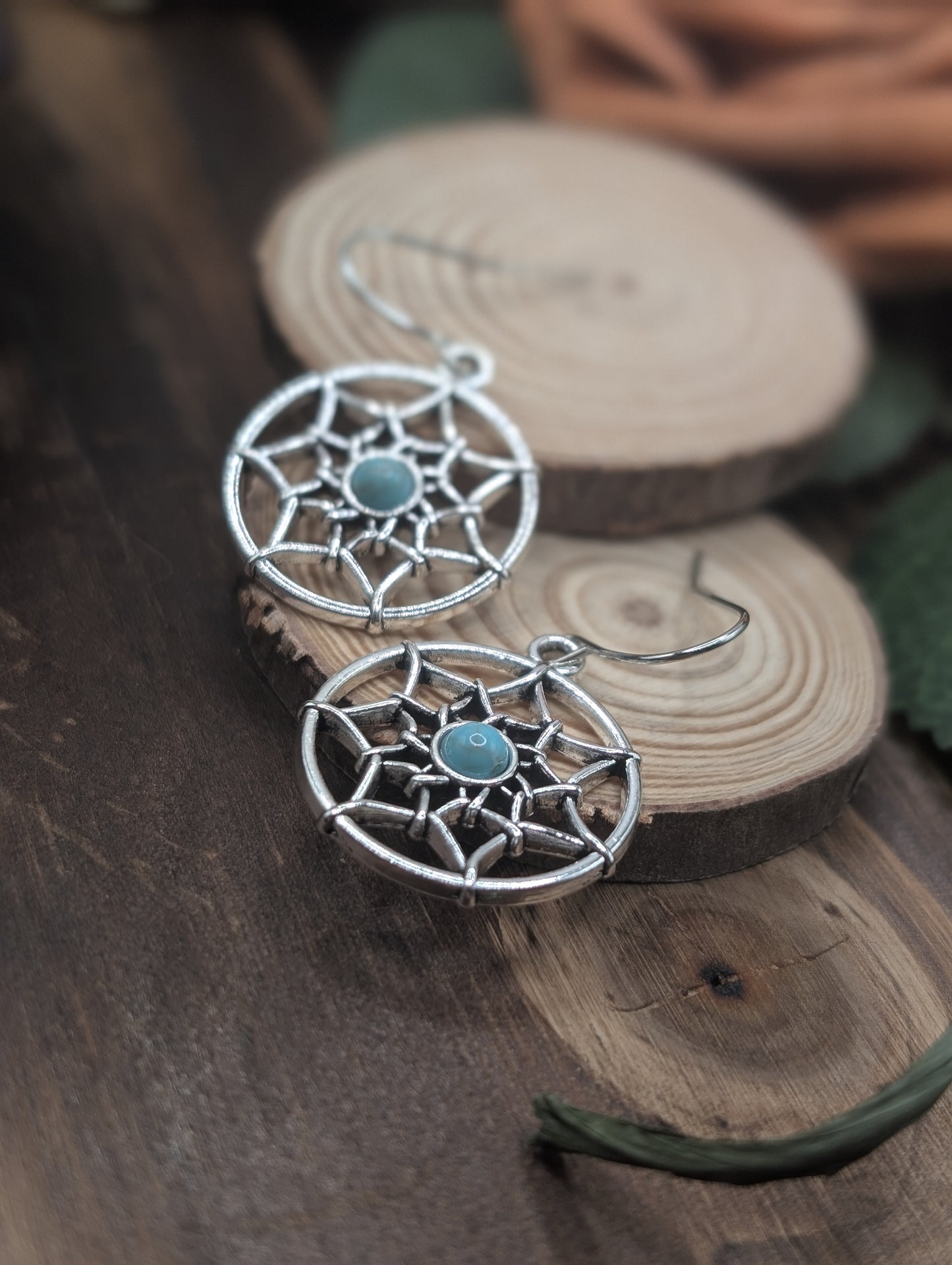 Dreamcatcher drop earrings