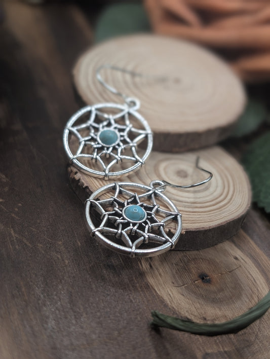 Dreamcatcher drop earrings