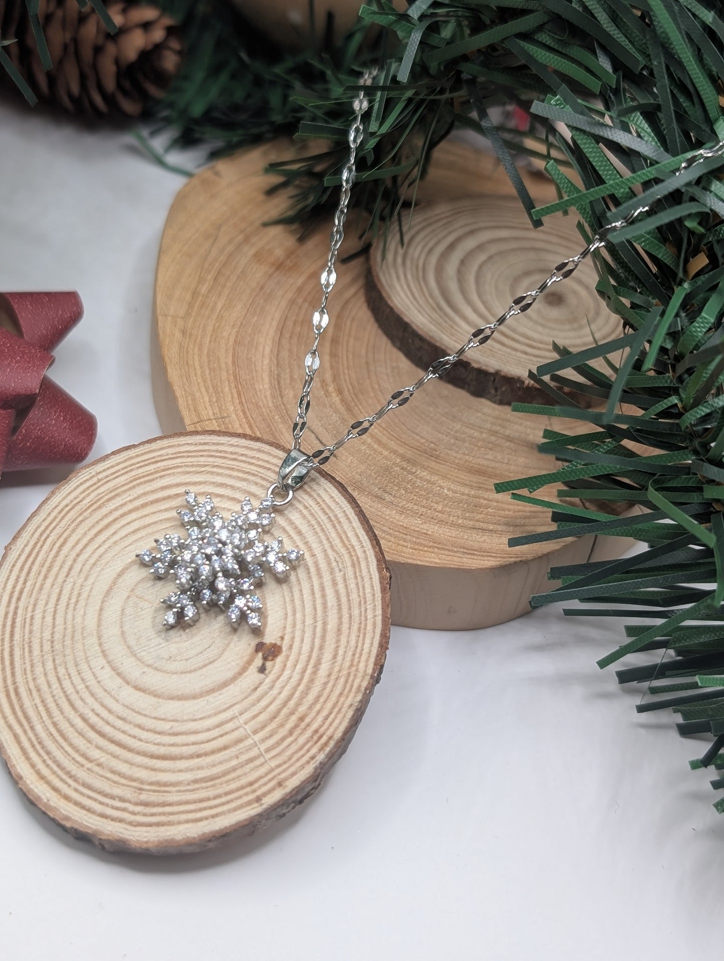 Silver Sparkle Snowflake Pendant