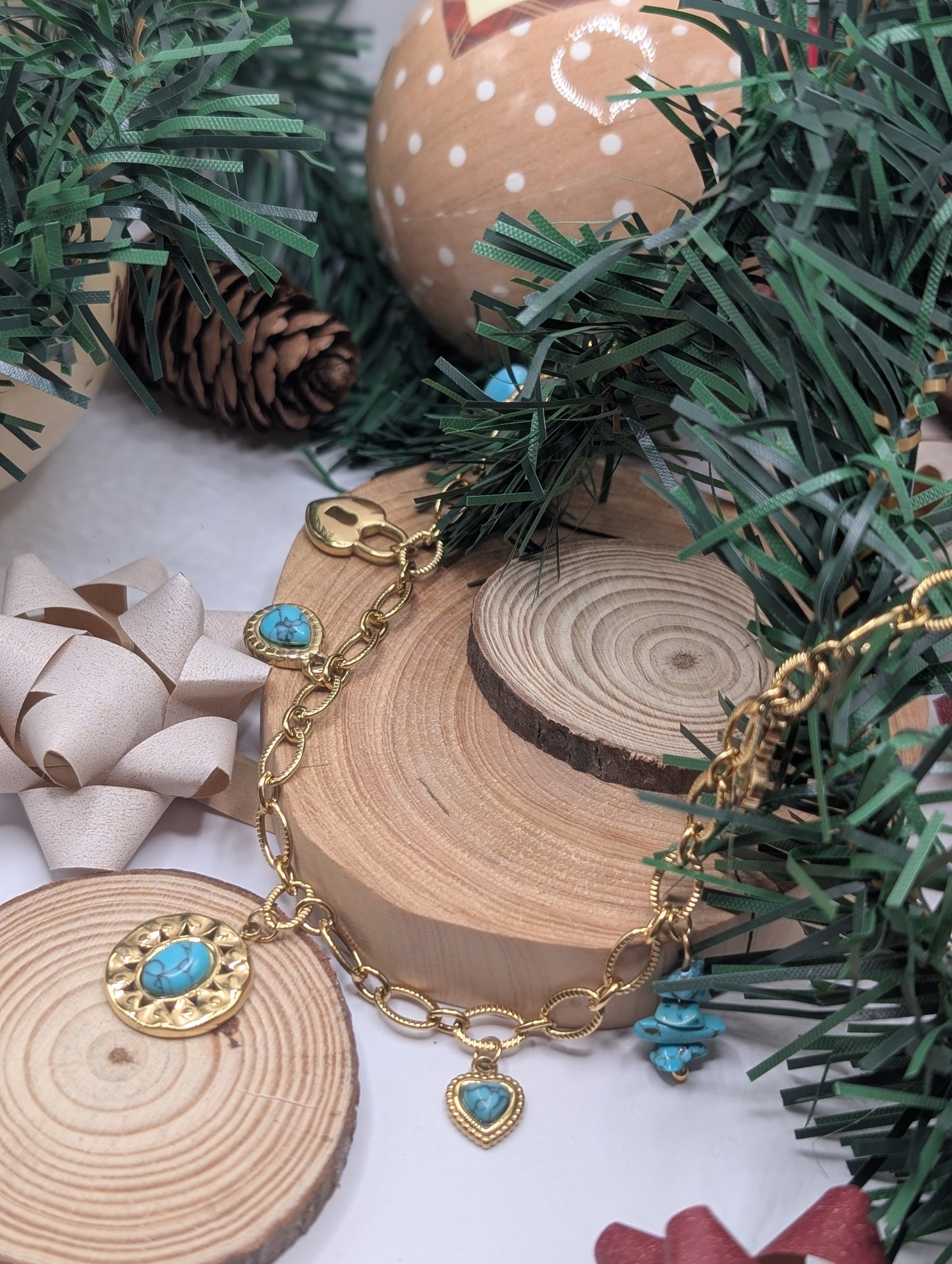 Free Spirit Turquoise Charm Necklace