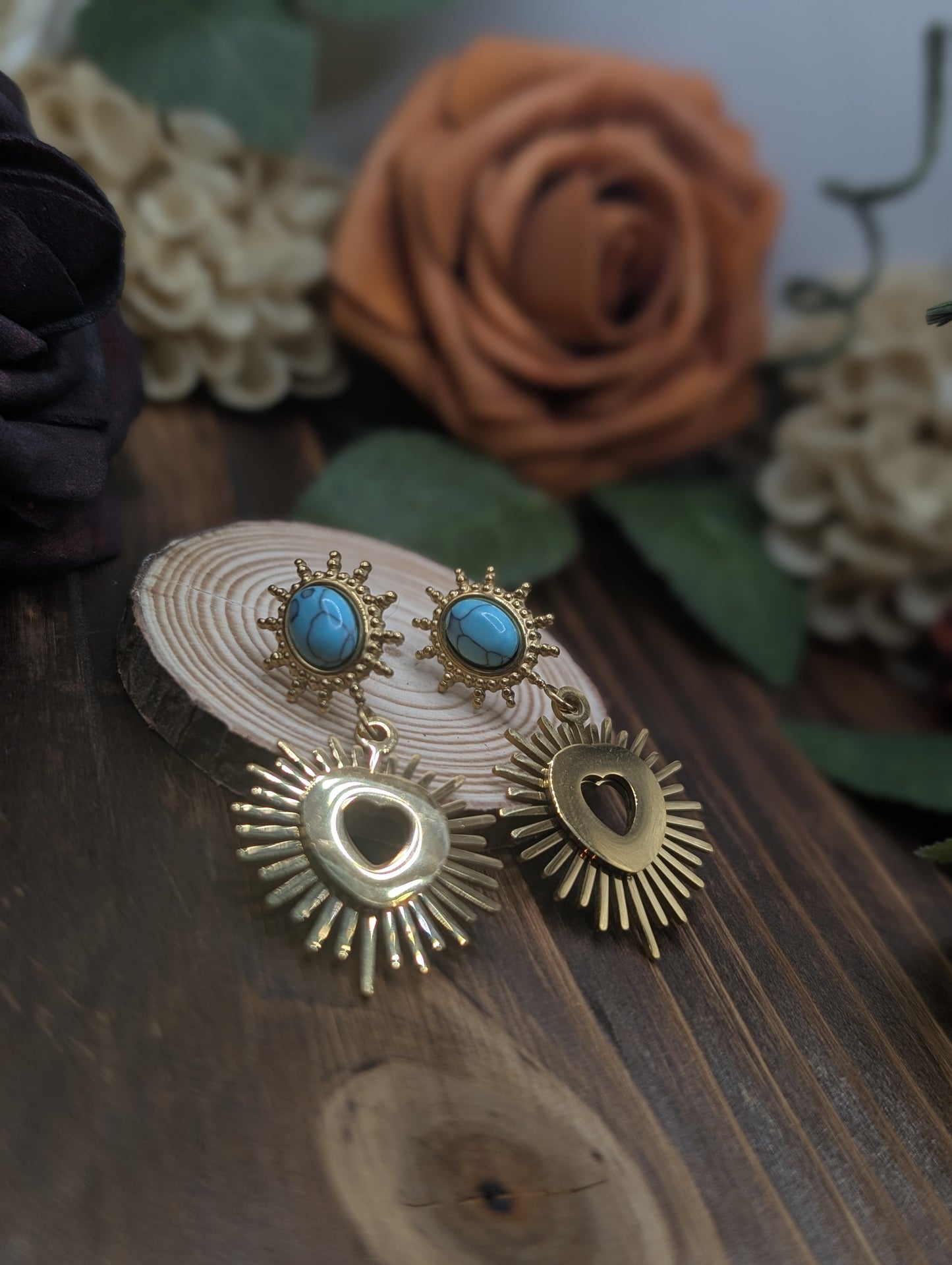 Moonburst Drop Turquoise Earrings