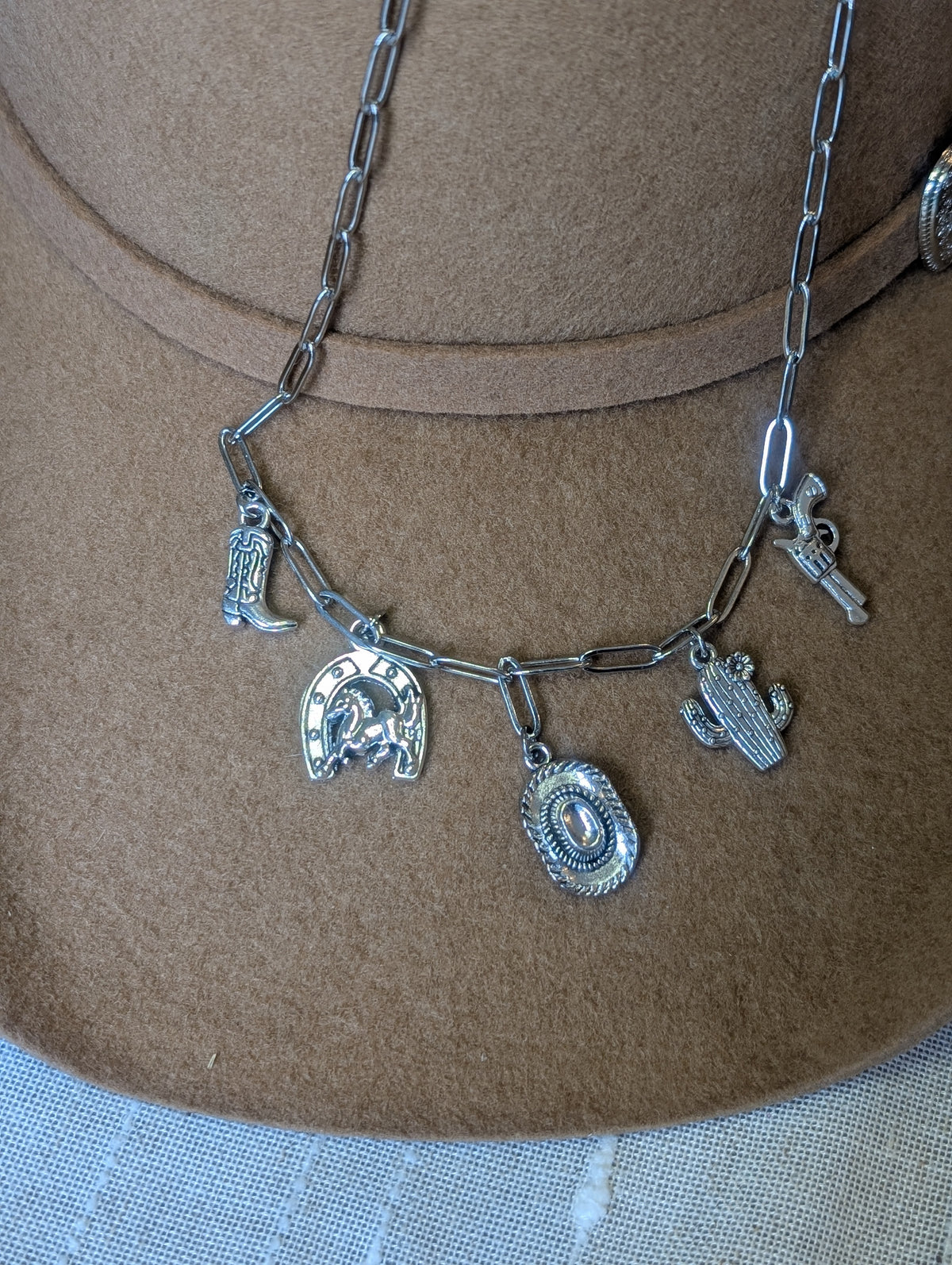 Silver Corral Charm Necklace