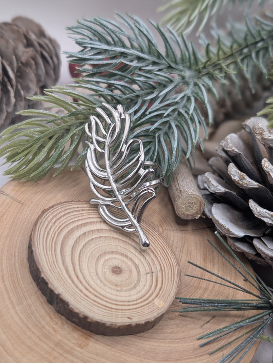 Silver Feather Adjustable ring