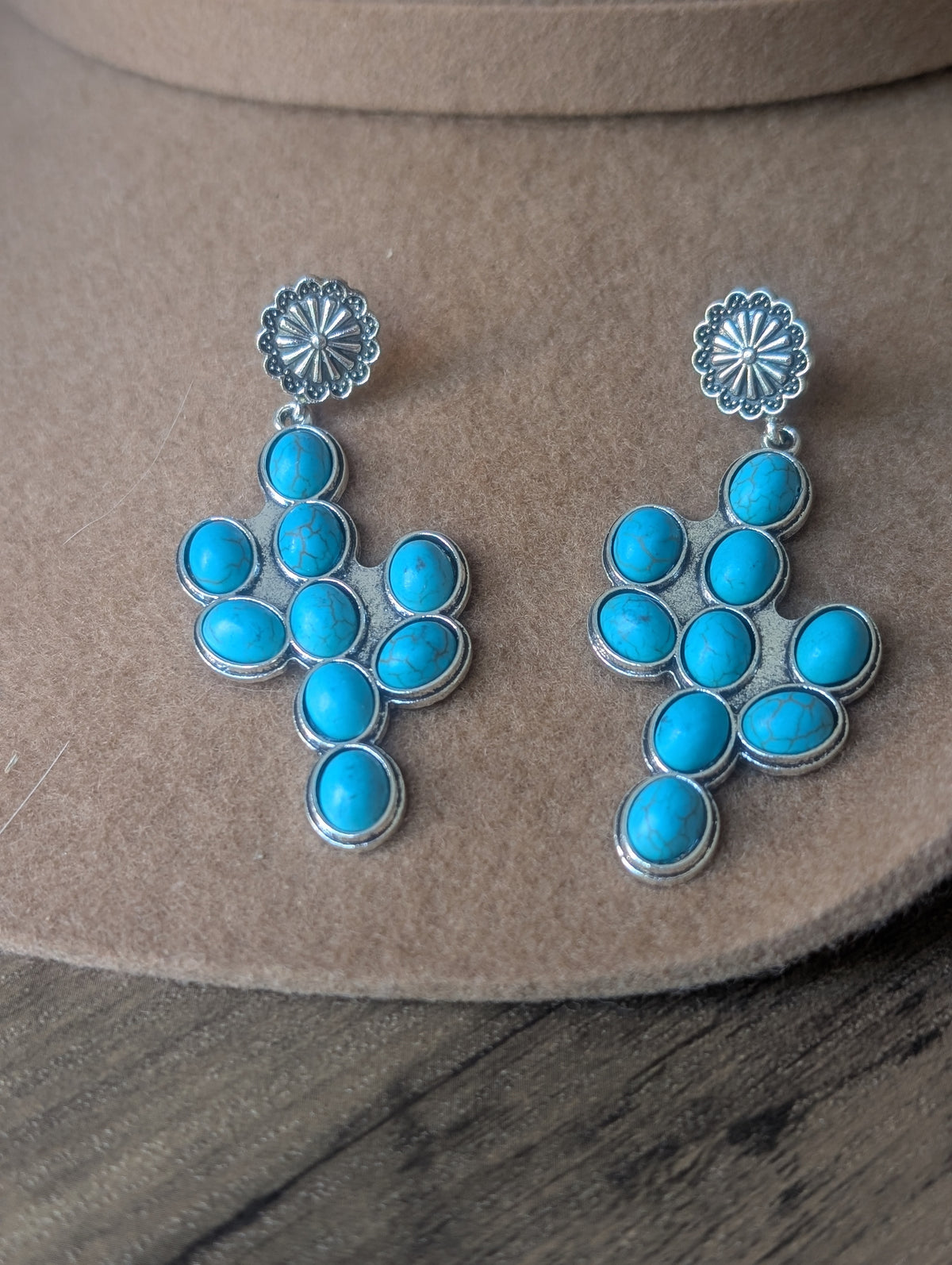 Cactus Turquoise Drop Earrings