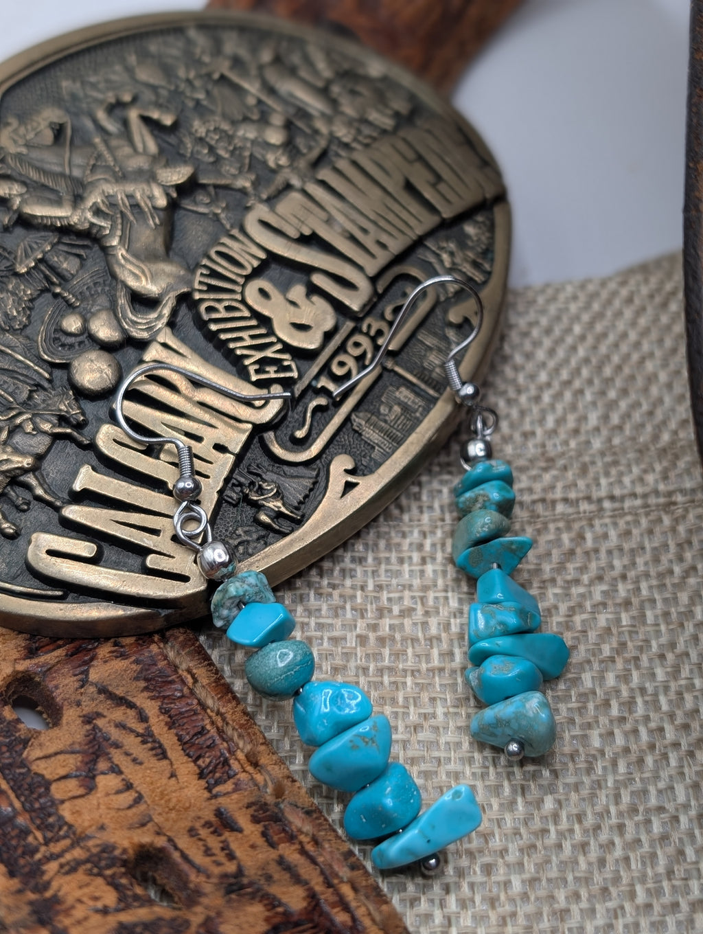 Turquoise Stone Drop Earrings