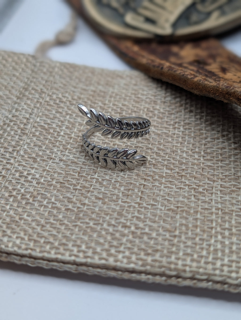 Olive Vine Adjustable Silver & Gold Rings