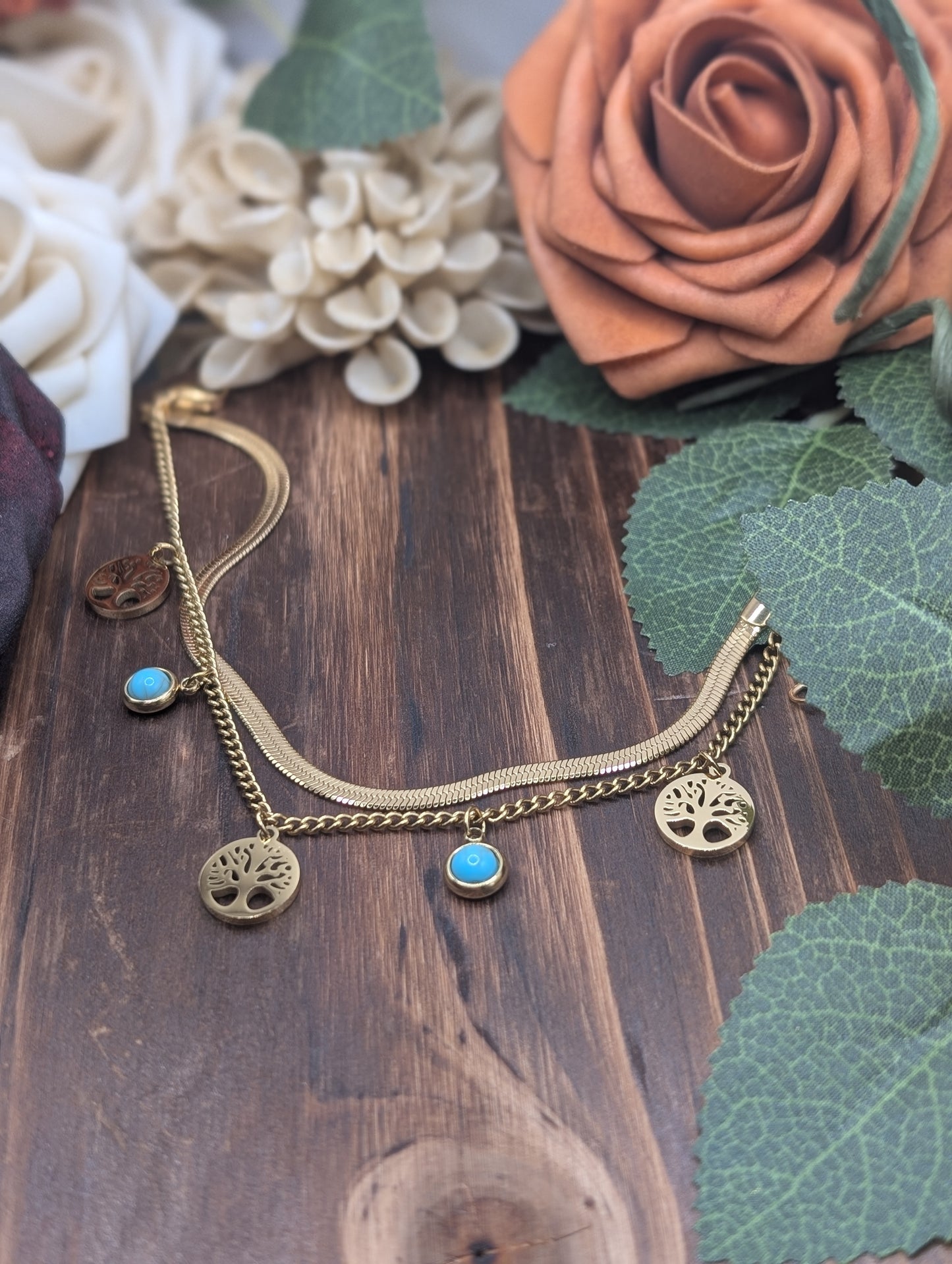 Turquoise Tree of Life Bracelet