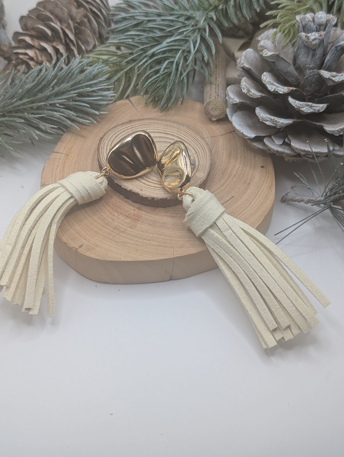 Cream Tassell Earrings