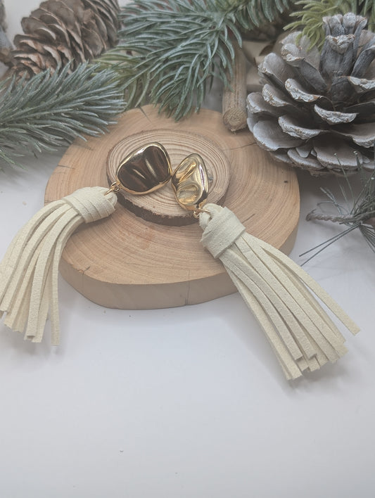 Cream Tassell Earrings