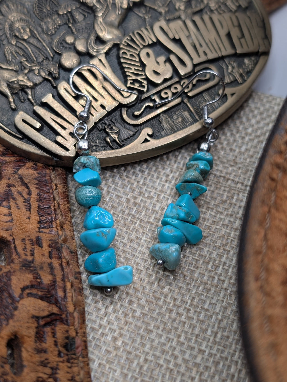 Turquoise Stone Drop Earrings