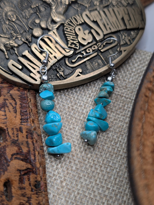 Turquoise Stone Drop Earrings