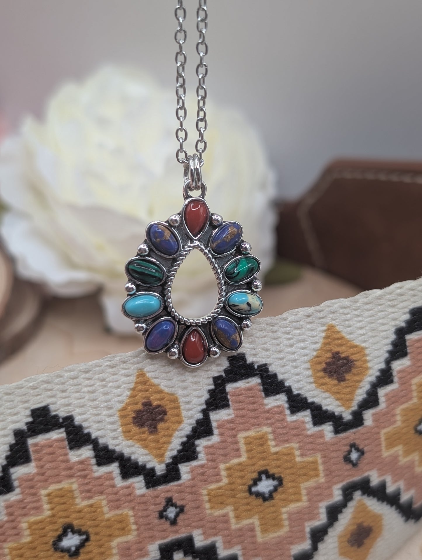 Multi stone drop pendant