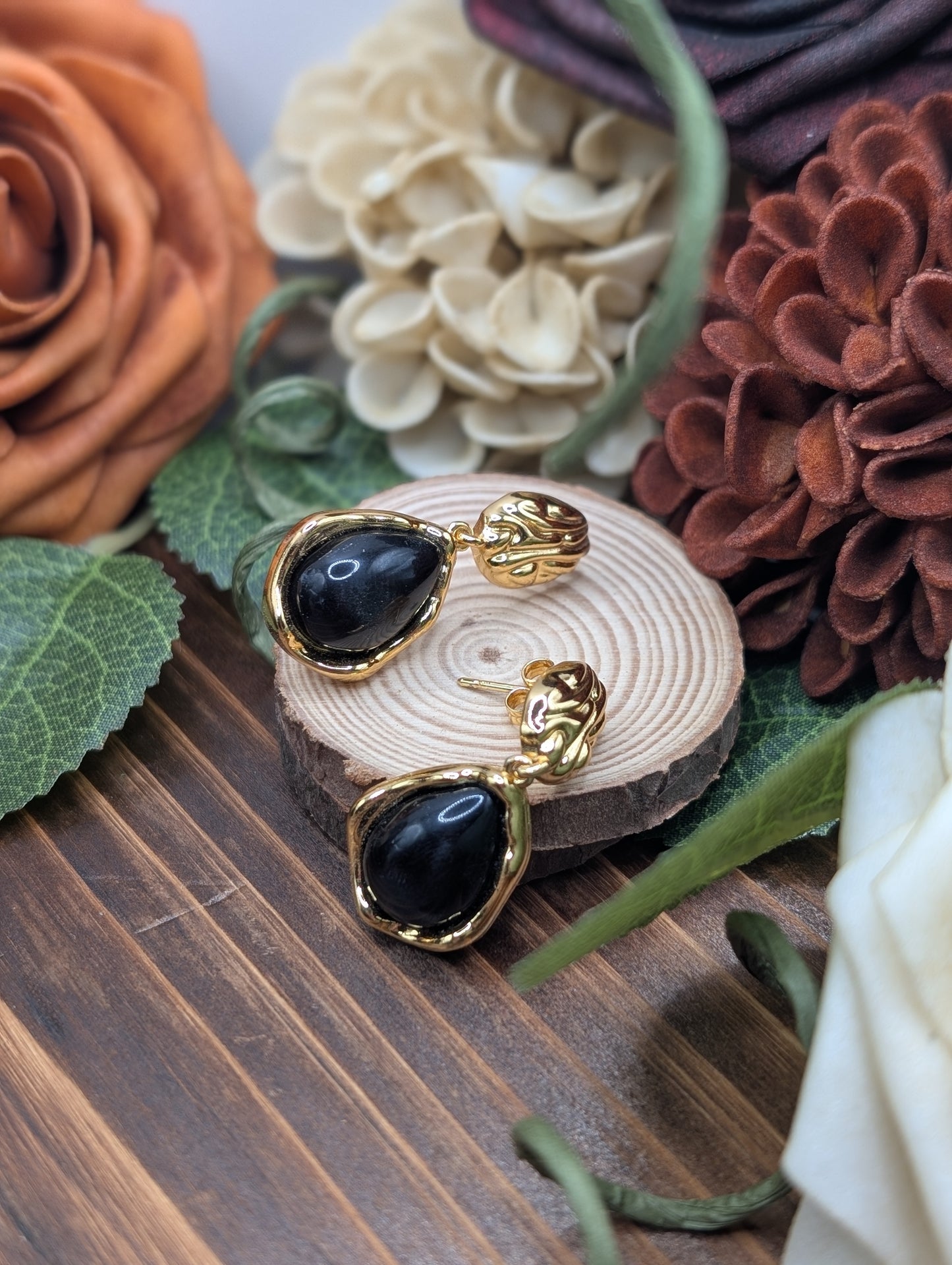 Onyx drop Earrings