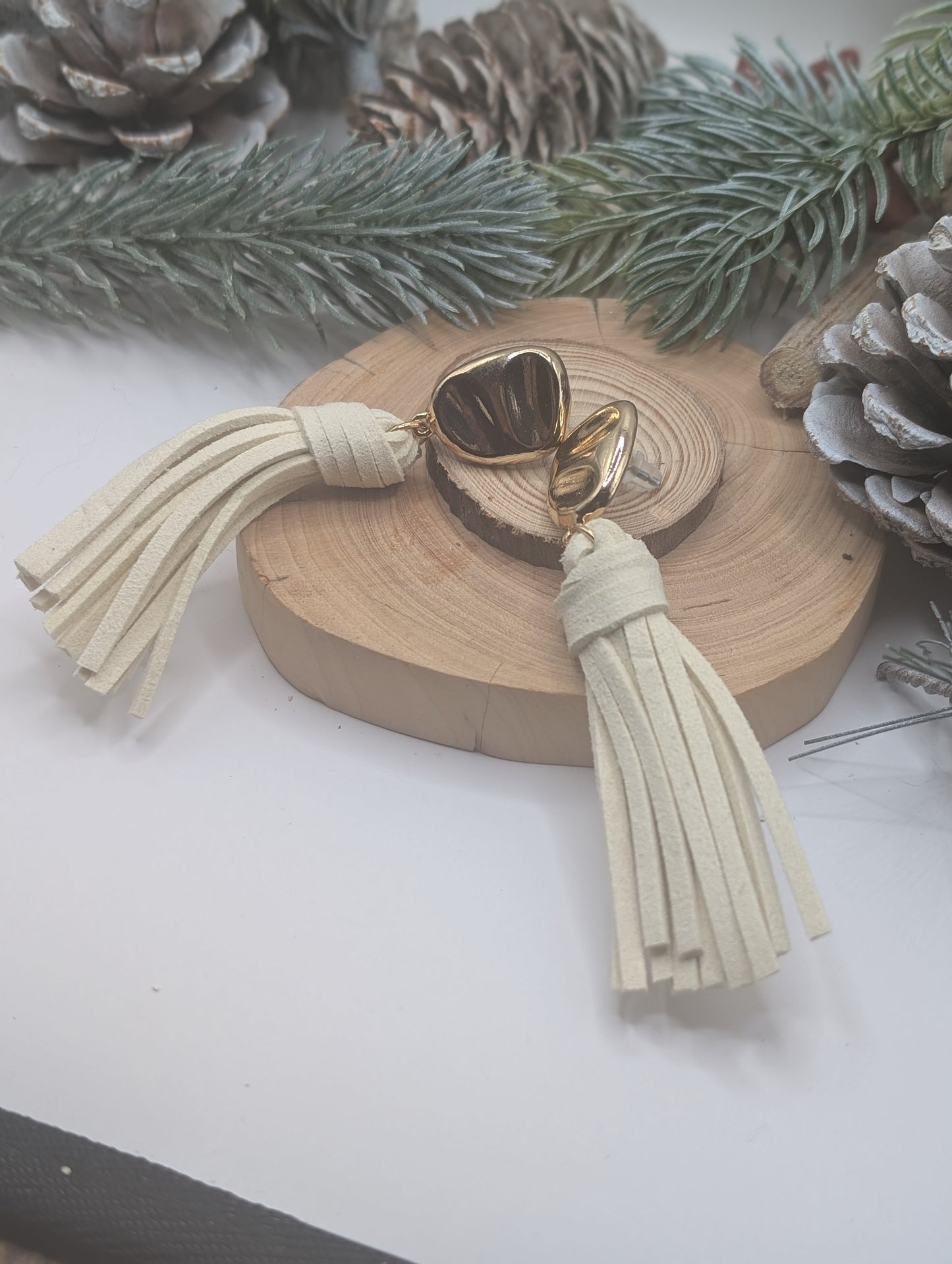 Cream Tassell Earrings