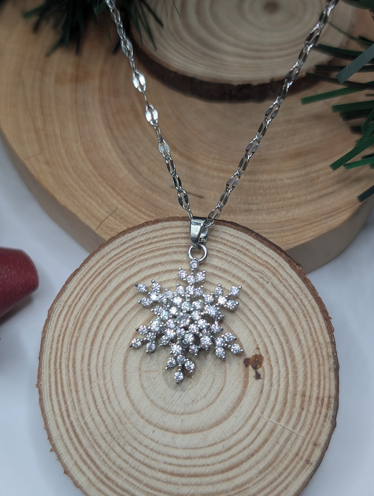 Silver Sparkle Snowflake Pendant