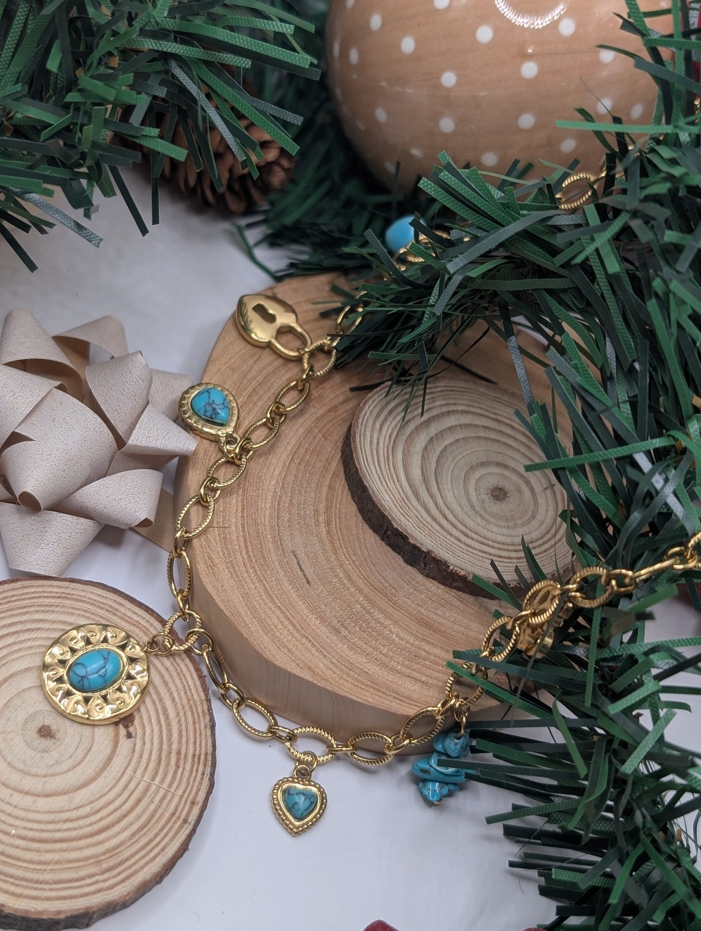 Free Spirit Turquoise Charm Necklace