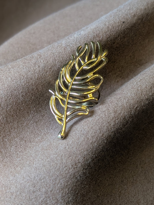 Gold Feather adjustable ring