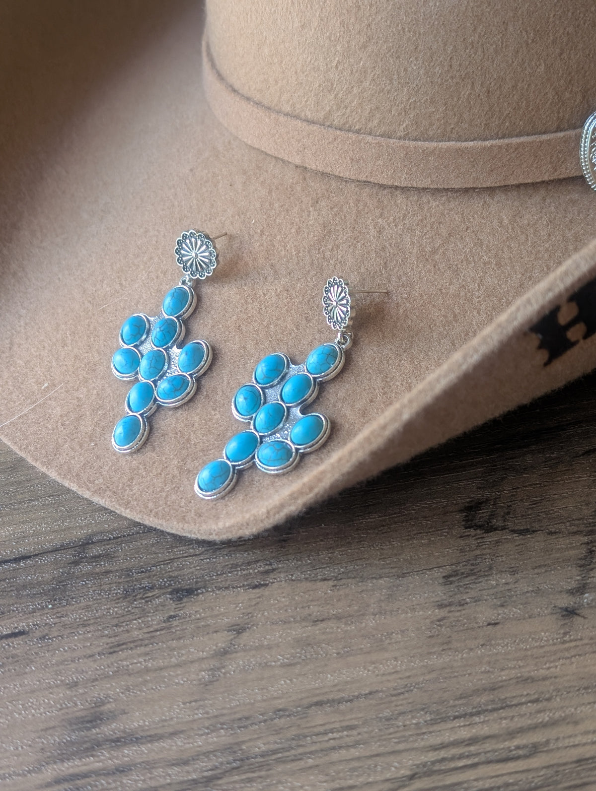 Cactus Turquoise Drop Earrings