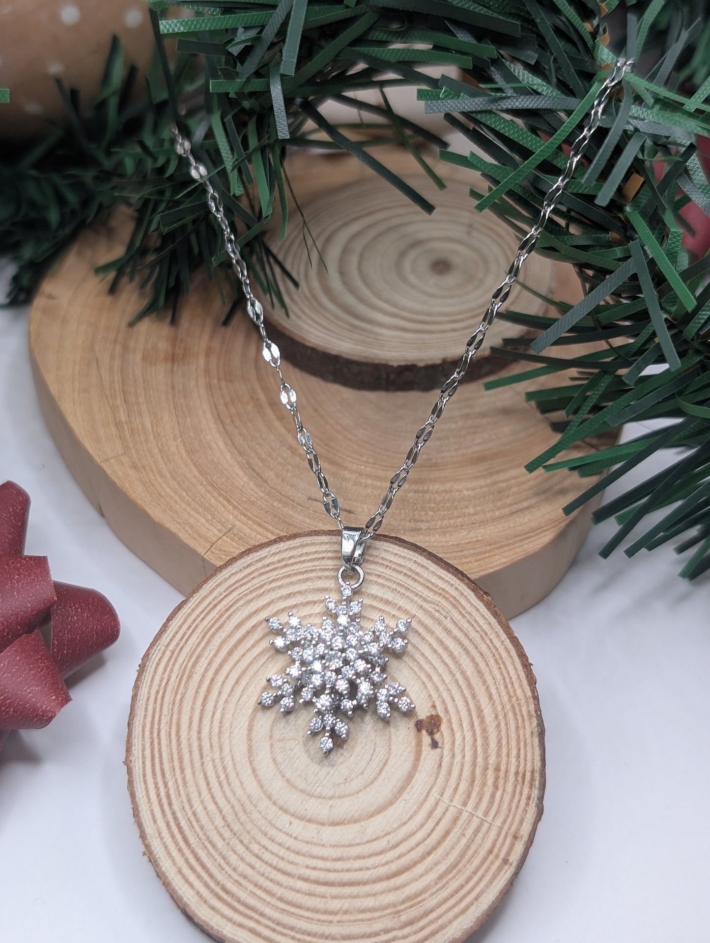 Silver Sparkle Snowflake Pendant