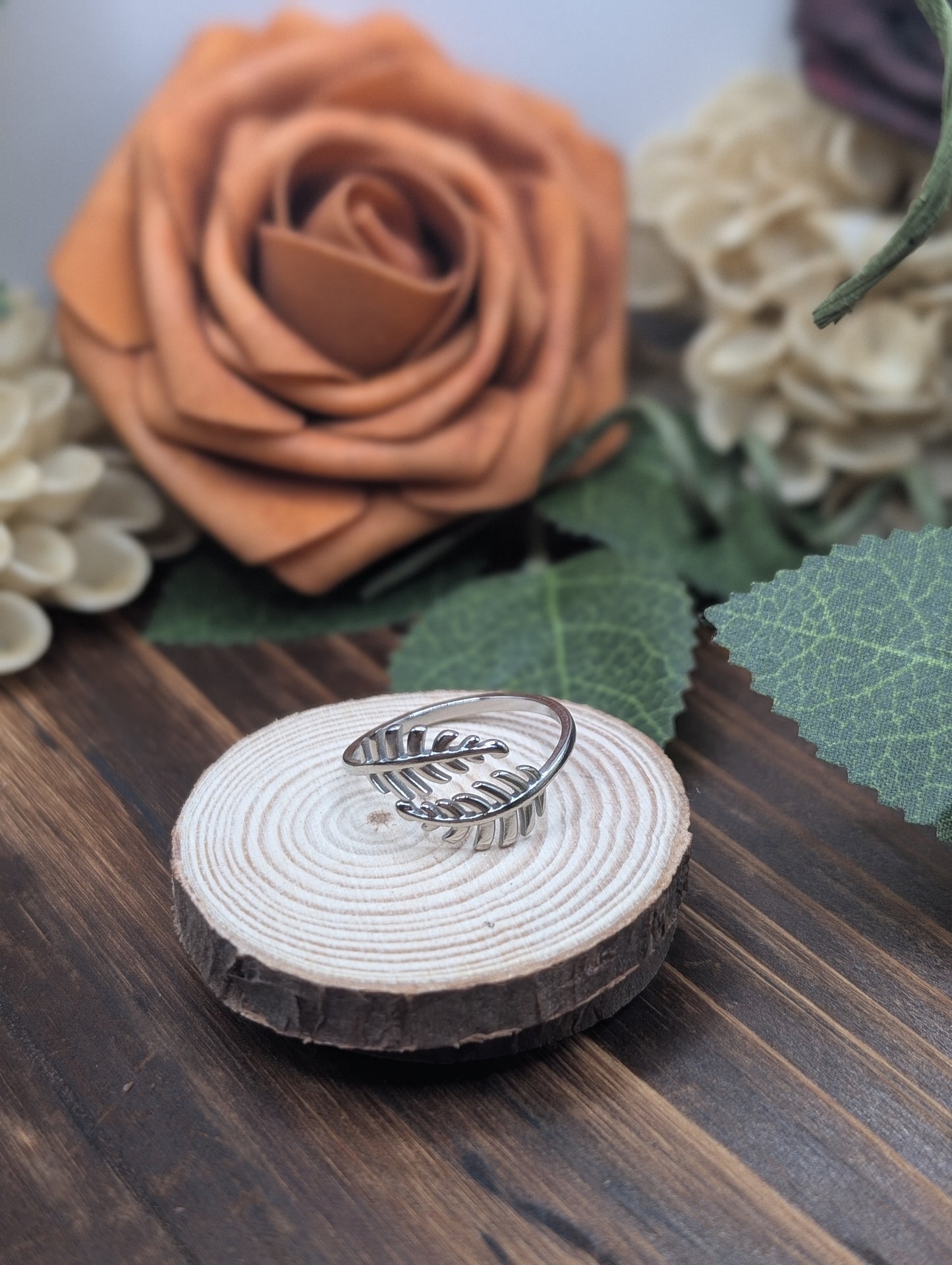 Olive Vine Adjustable Silver & Gold Rings