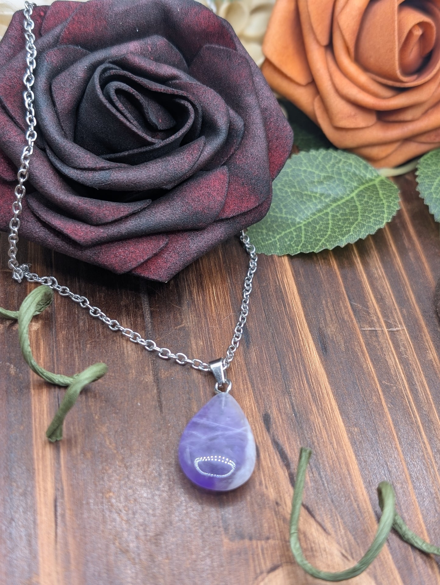 Amethyst Drop Crystal Pendant