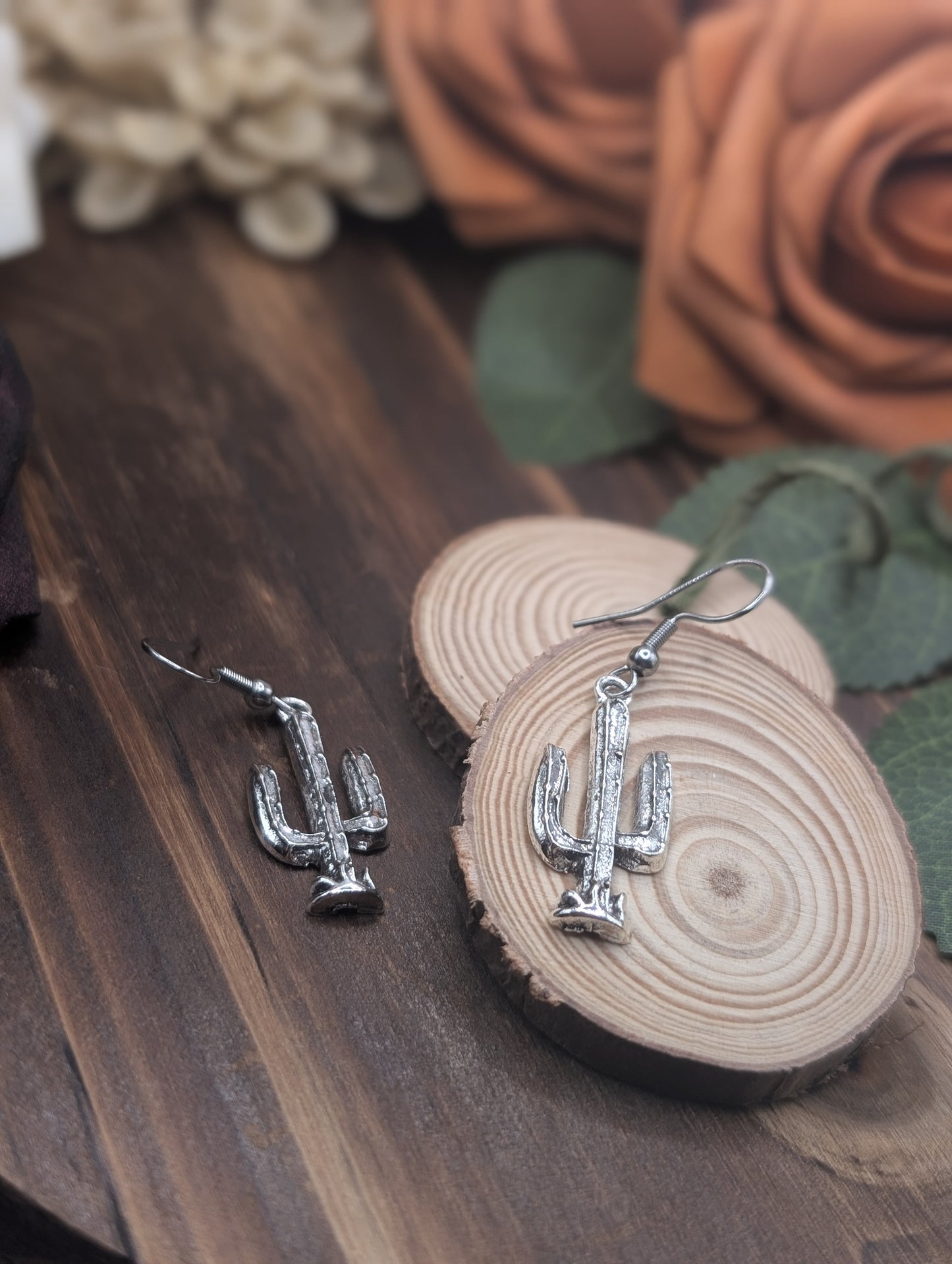 Cactus drop earrings