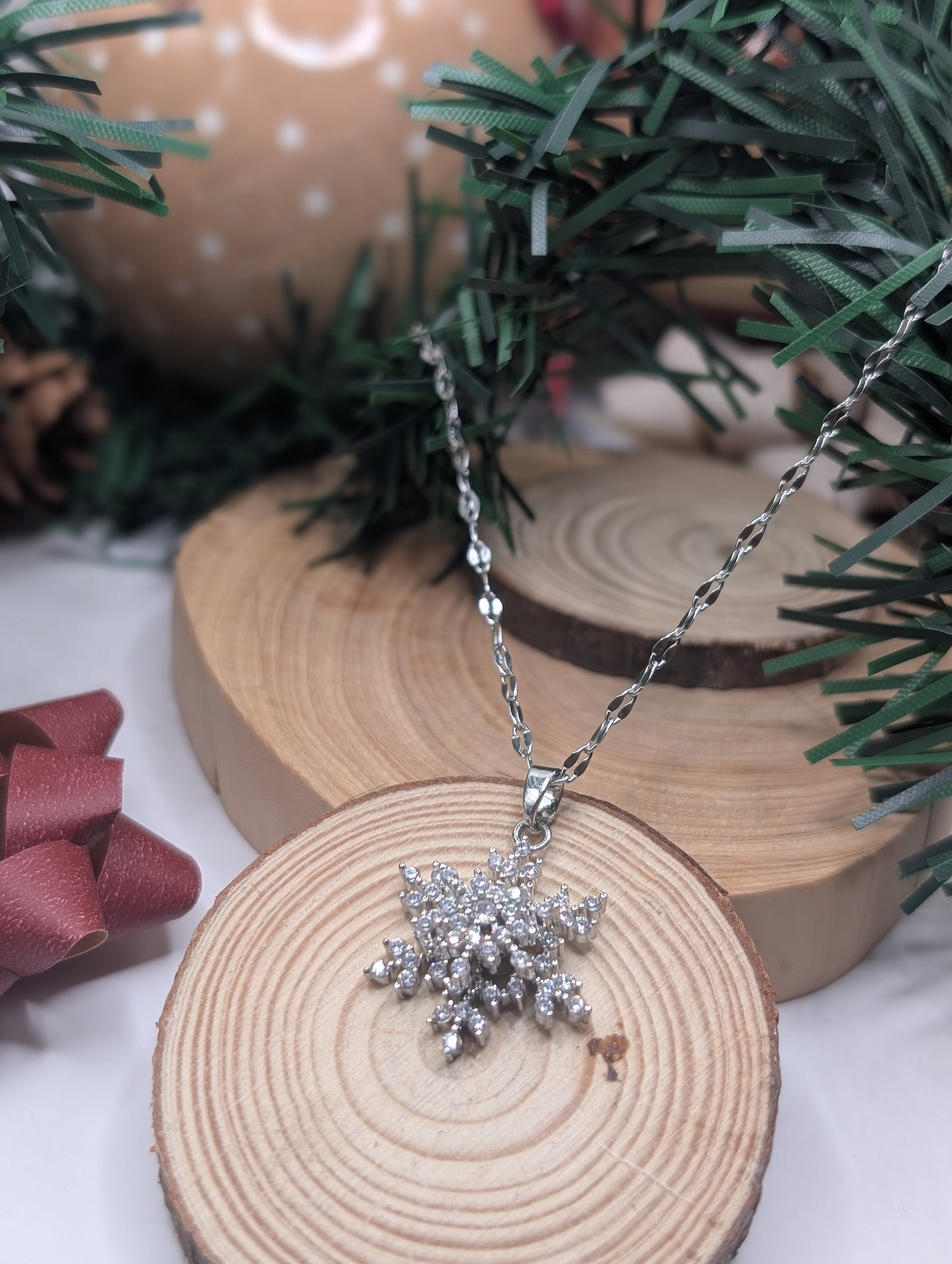 Silver Sparkle Snowflake Pendant