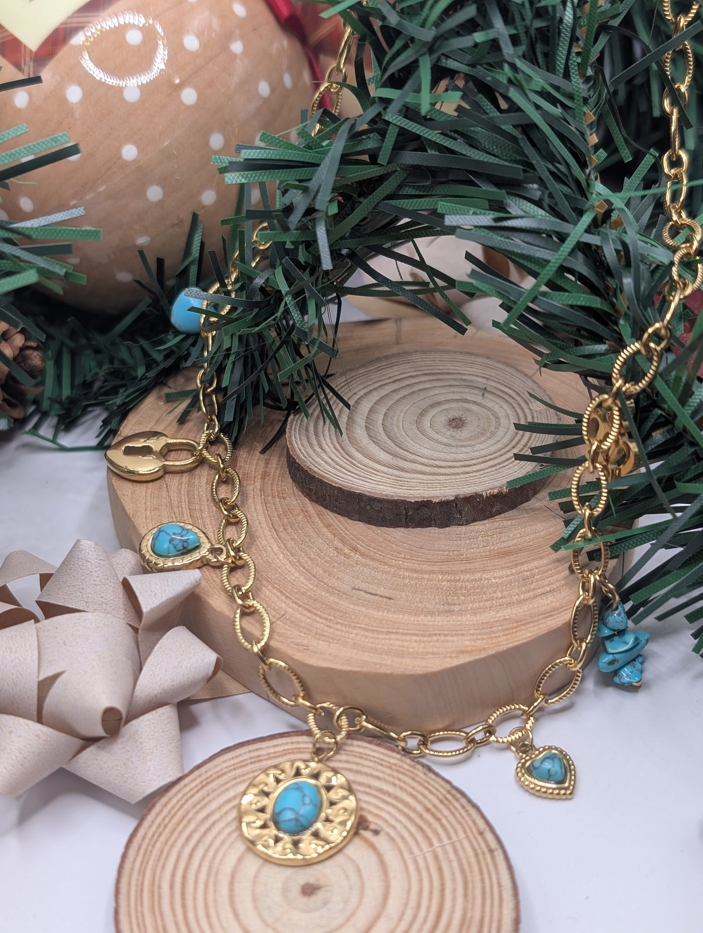 Free Spirit Turquoise Charm Necklace