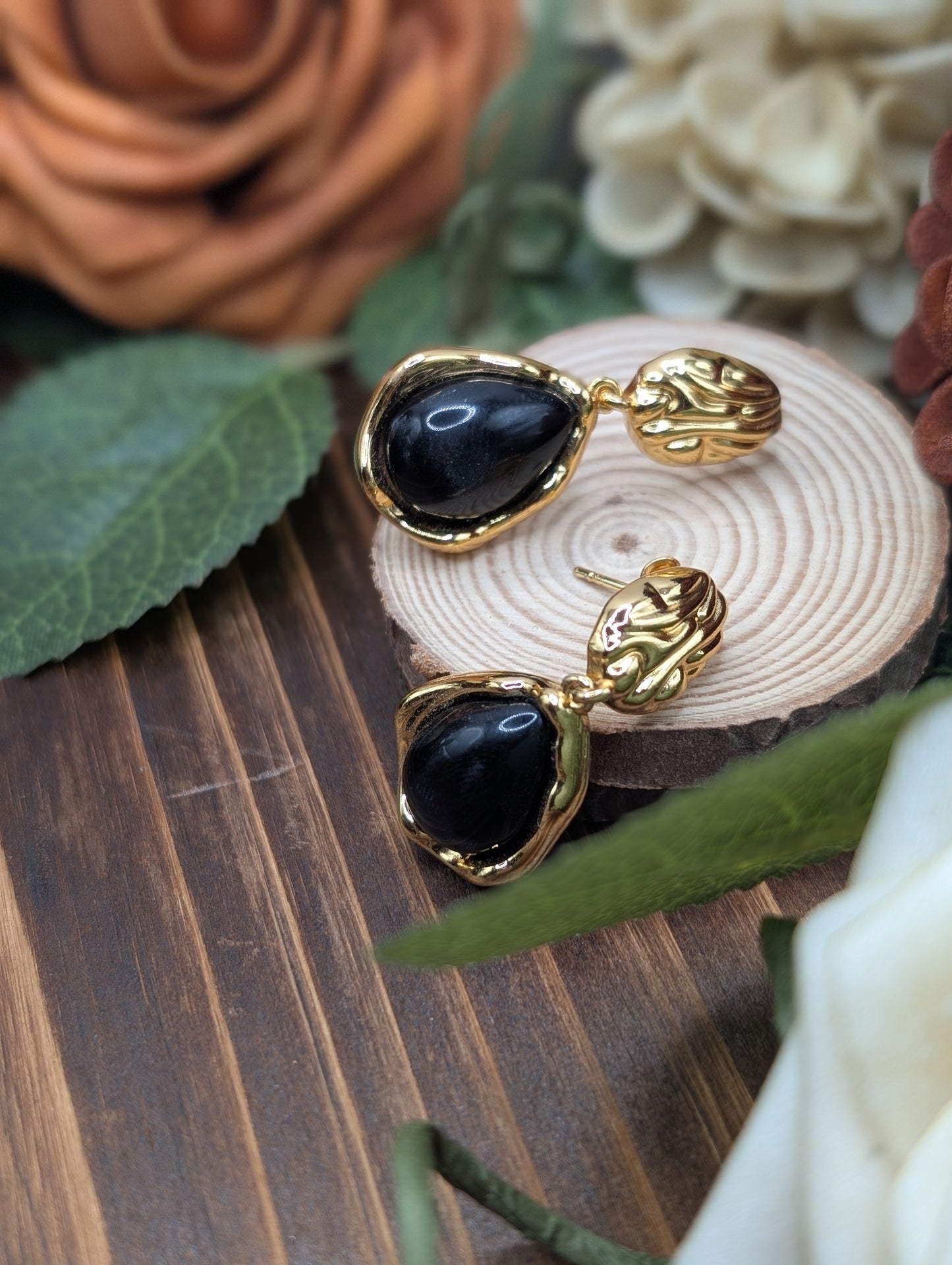 Onyx drop Earrings
