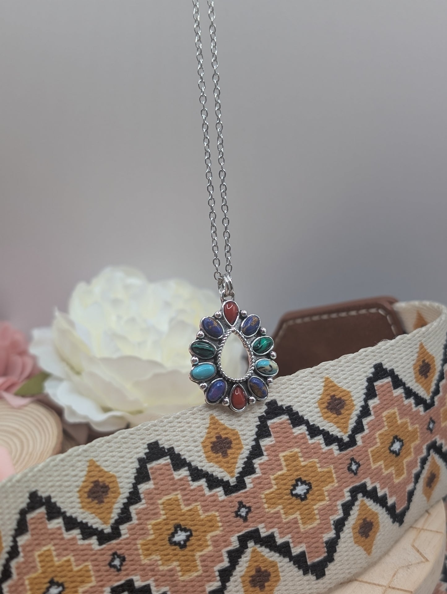 Multi stone drop pendant