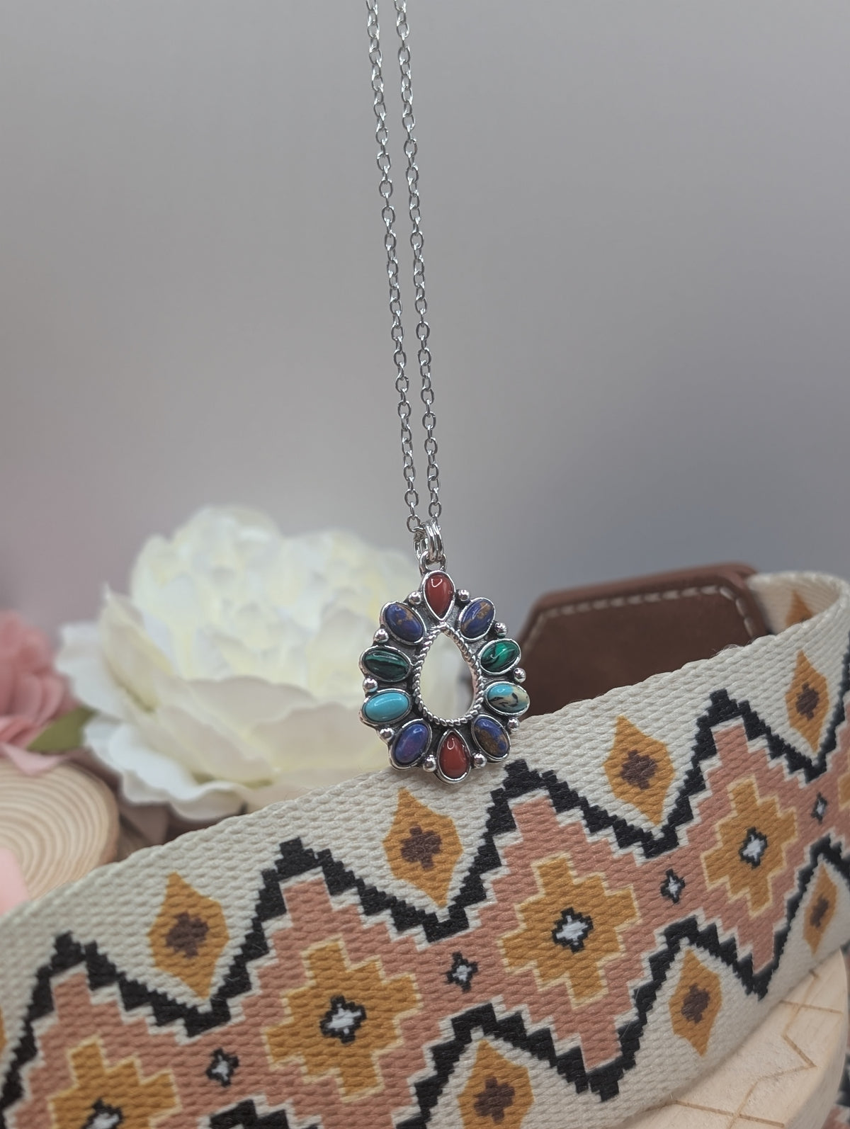 Multi stone drop pendant